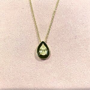 Melinda Maria Cloud 9 Black Raindrop Necklace - black enamel and gold